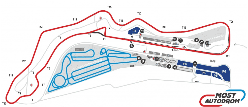 Streckenplan Most Autodrom